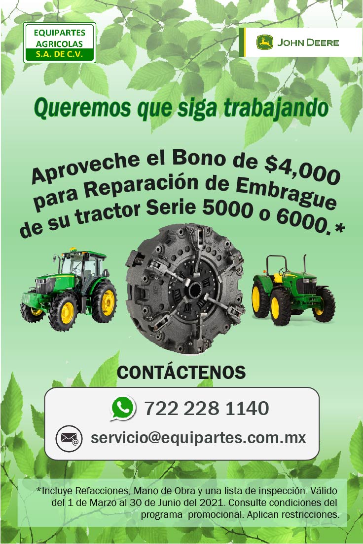 Bono por Reparación de Embrague para Tractores Serie 5000 y 6000