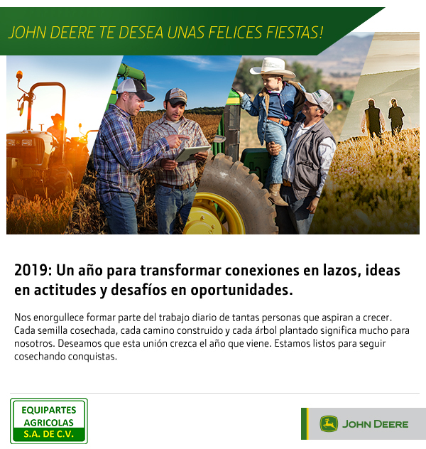 ¡Equipartes Agrícolas le desea unas felices fiestas!